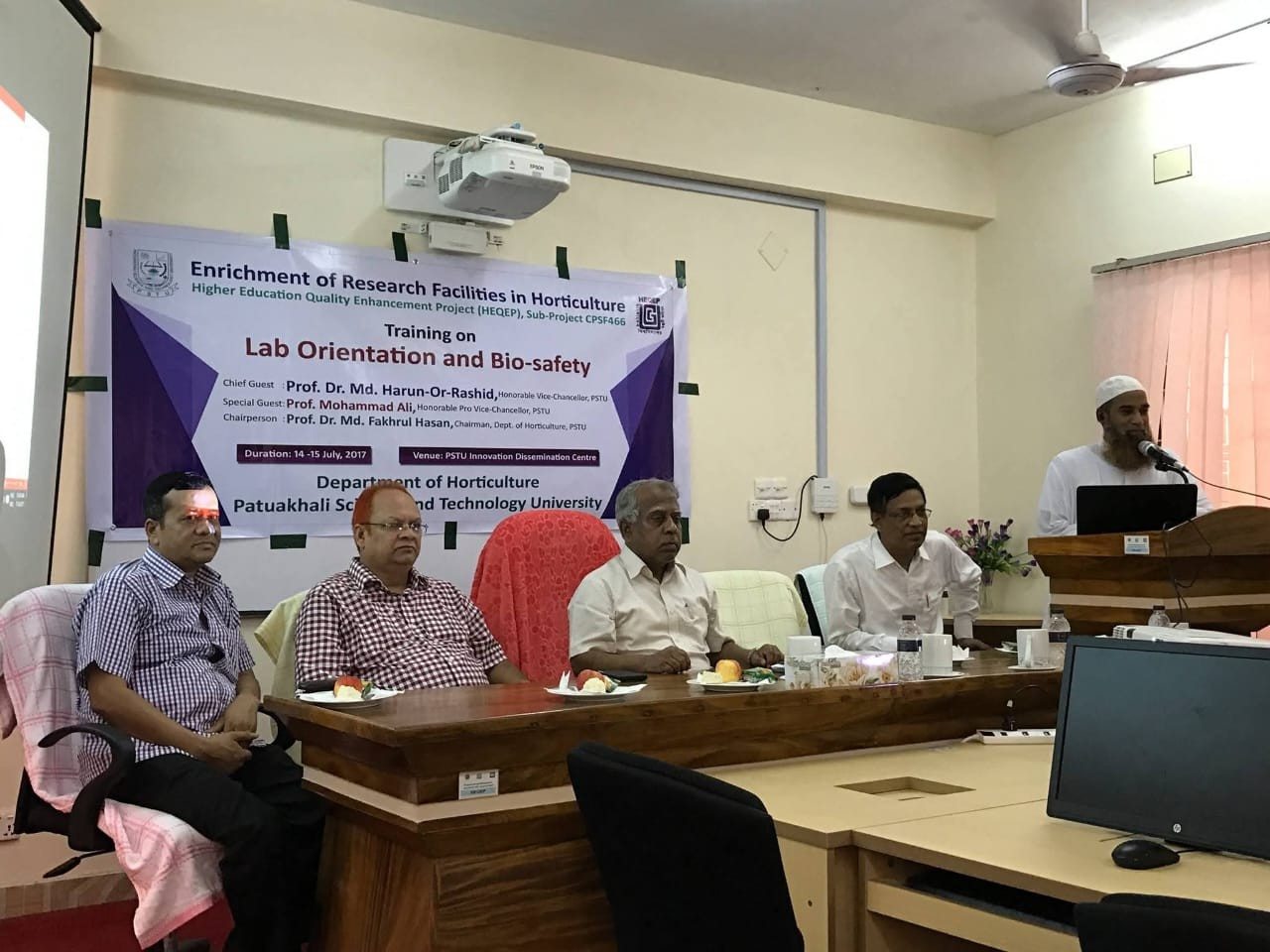 A training program on Lab orientation and Bio-safety organized by Department of Horticulture; Participants: MS and PhD students